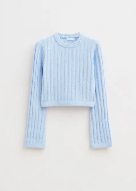 Trui met geribde structuur blauw (BLW.L)