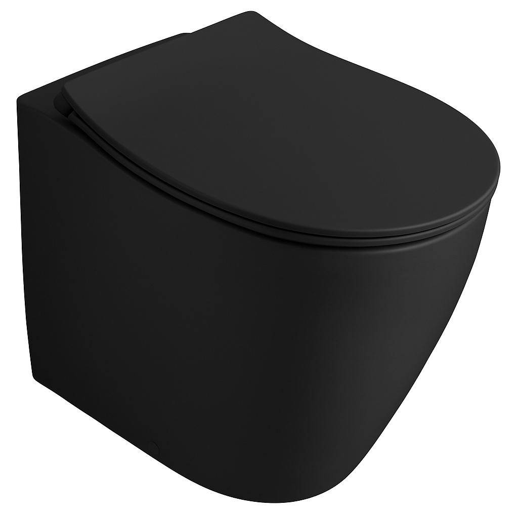 Isvea Sentimenti staande toiletpot randloos 52x36cm zwart