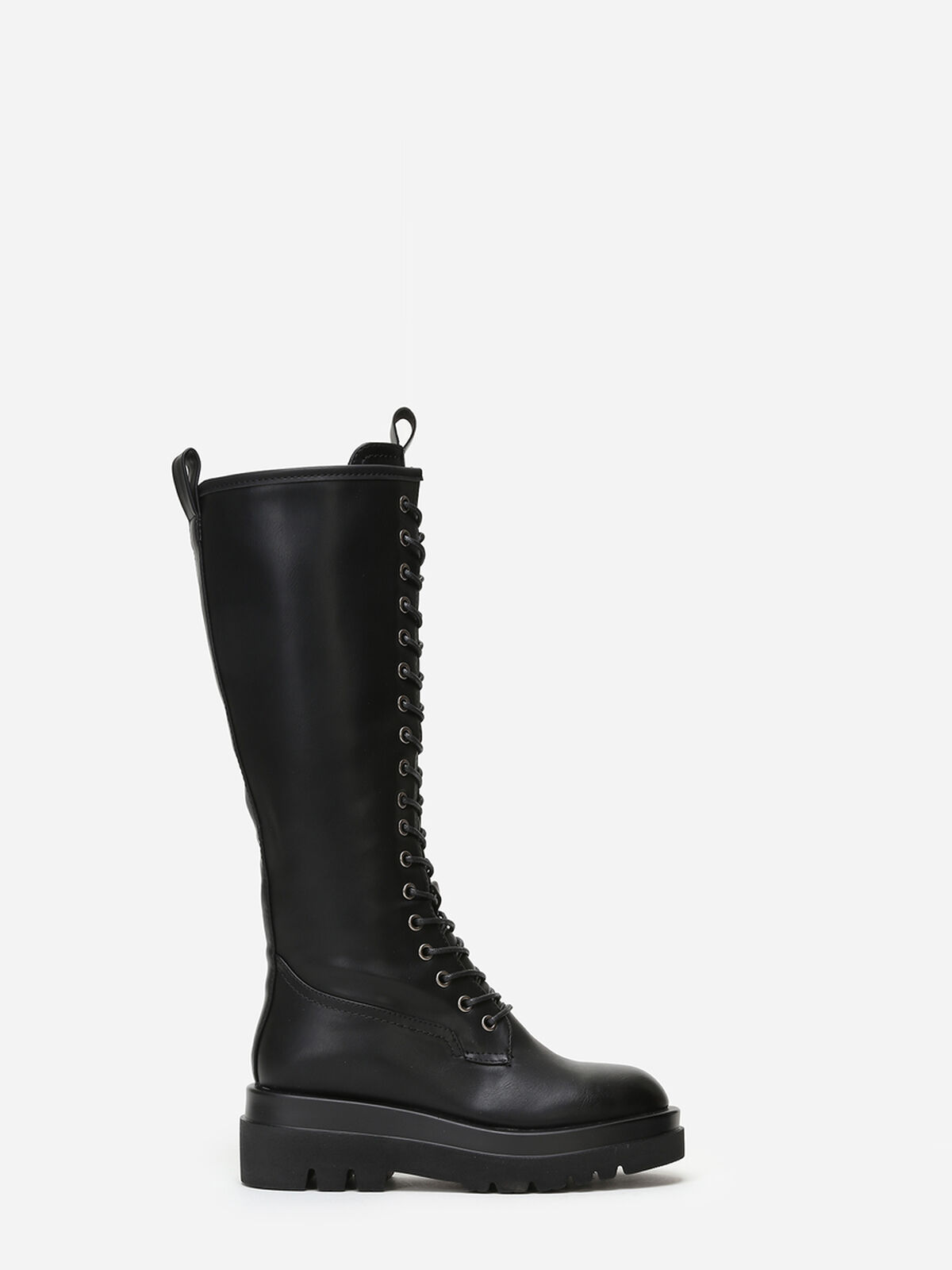 Bottes en simili style rangers crantées- Noir