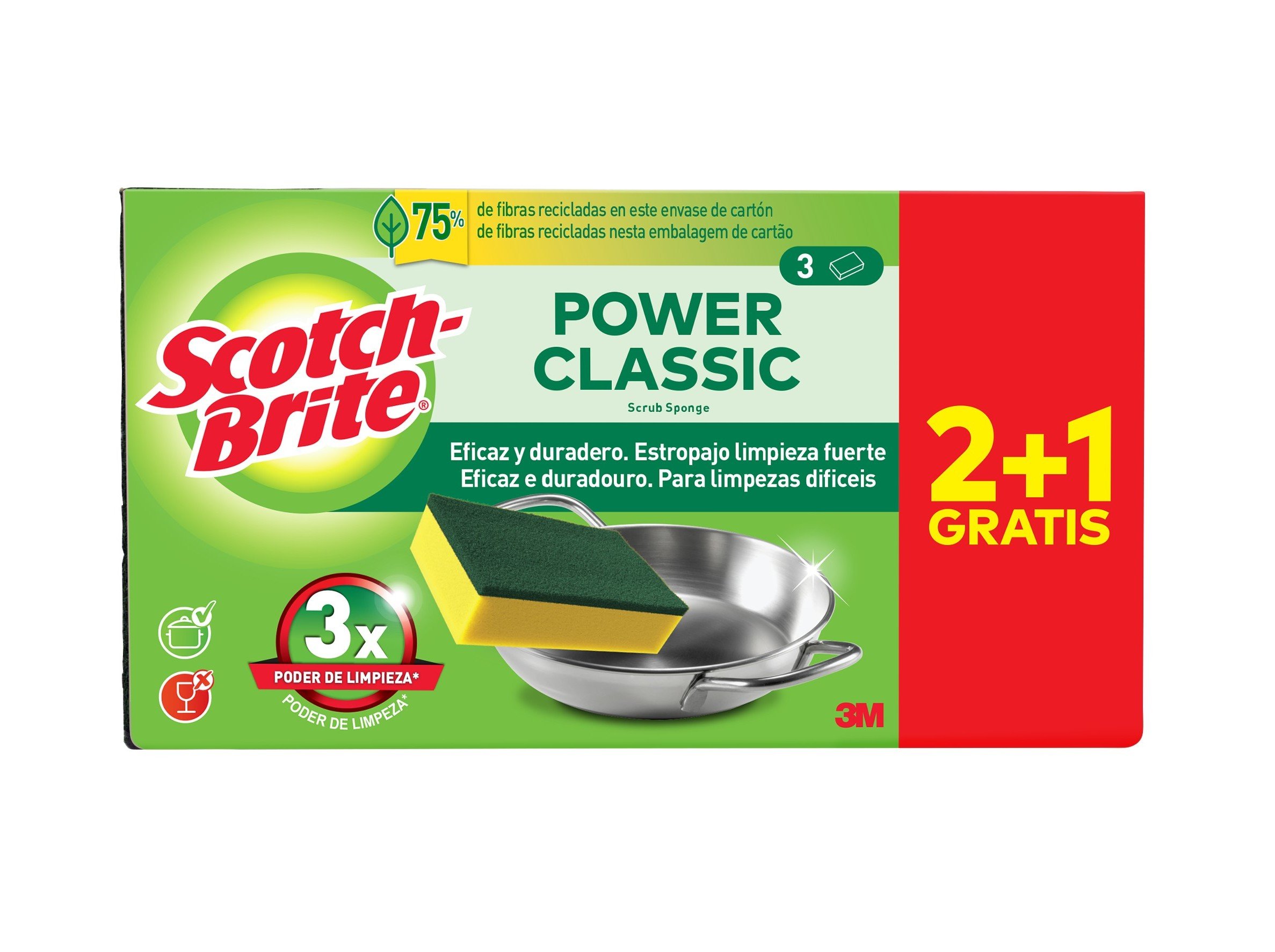 ESPONJA SCOTCH BRITE ANTIBACTERIANA LEVE 3 PAGUE 2