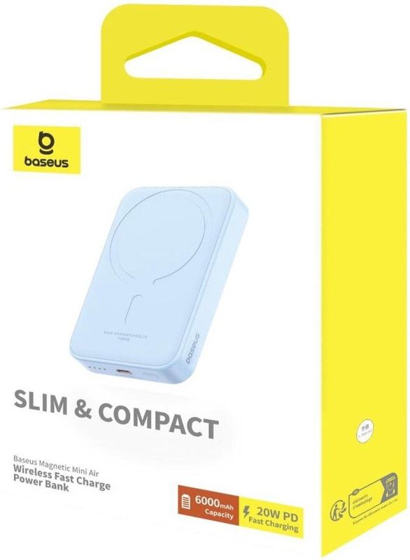 Baseus Mini Powerbank - 6.000 mAh - Blauw - 20W USB-C