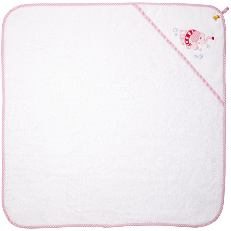 SPIEGELBURG COPPENRATH Kapuzenbadetuch Elefant, rosa - BabyGlück (ca. 80x80 cm)
