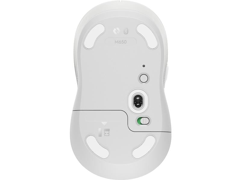 Logitech Maus Signature M650 Weiss Präzise Wireless-Maus mit «Logitech SilentTouch»-Technologie