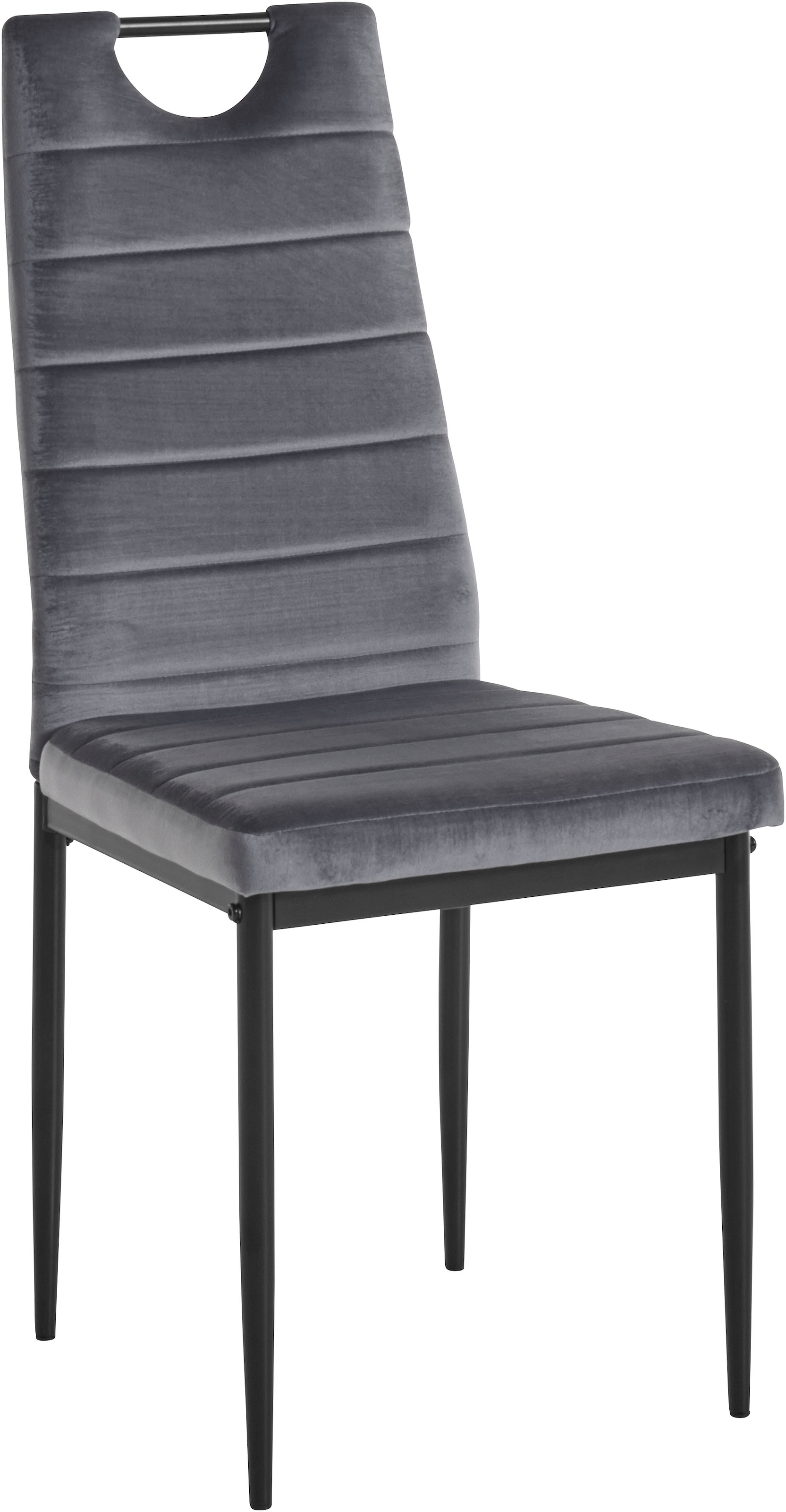 INOSIGN Essgruppe Set, 5 Stk. tlg. Glastisch, Breite 140 cm und 4 Esszimmerstühlen, Bezug aus Samtstoff