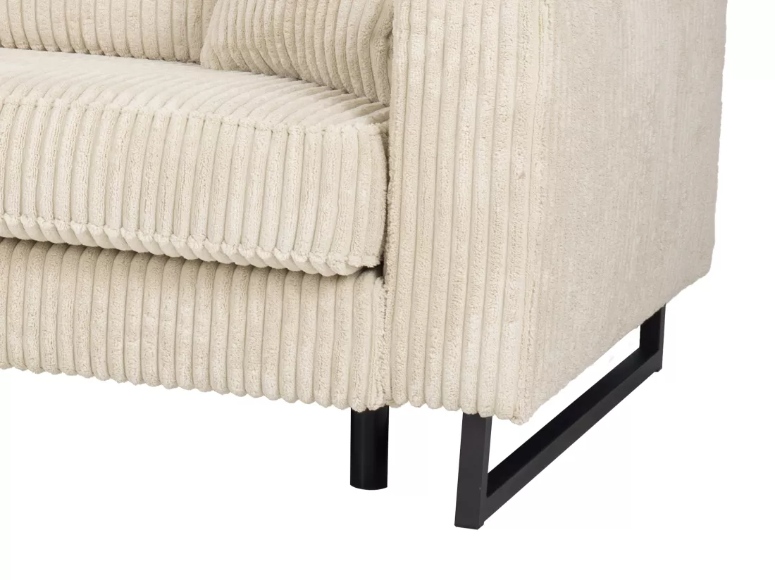 Canapé d'angle gauche en velours côtelé beige TESSIO de Maison Céphy