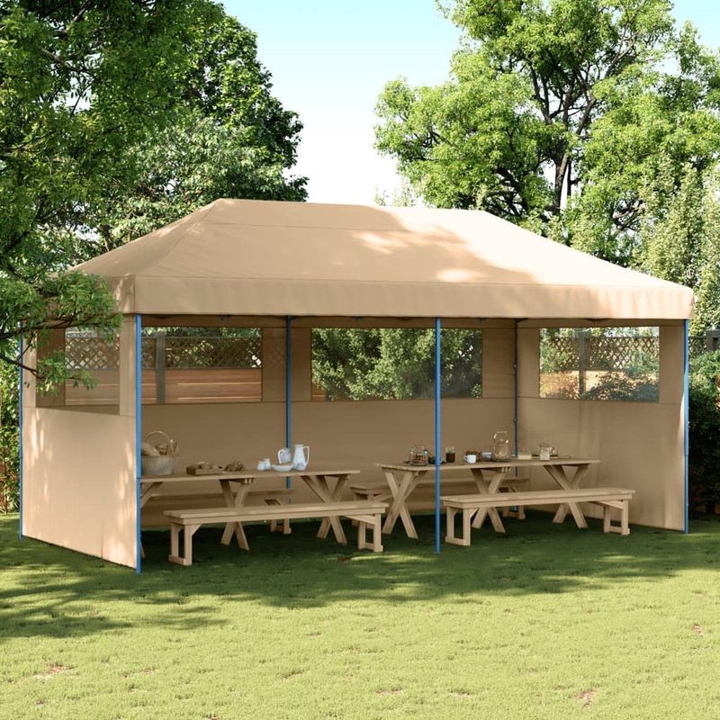 Partytent - Inklapbaar - Oxford Stof - PVC-Coating - Met 3 Zijwanden