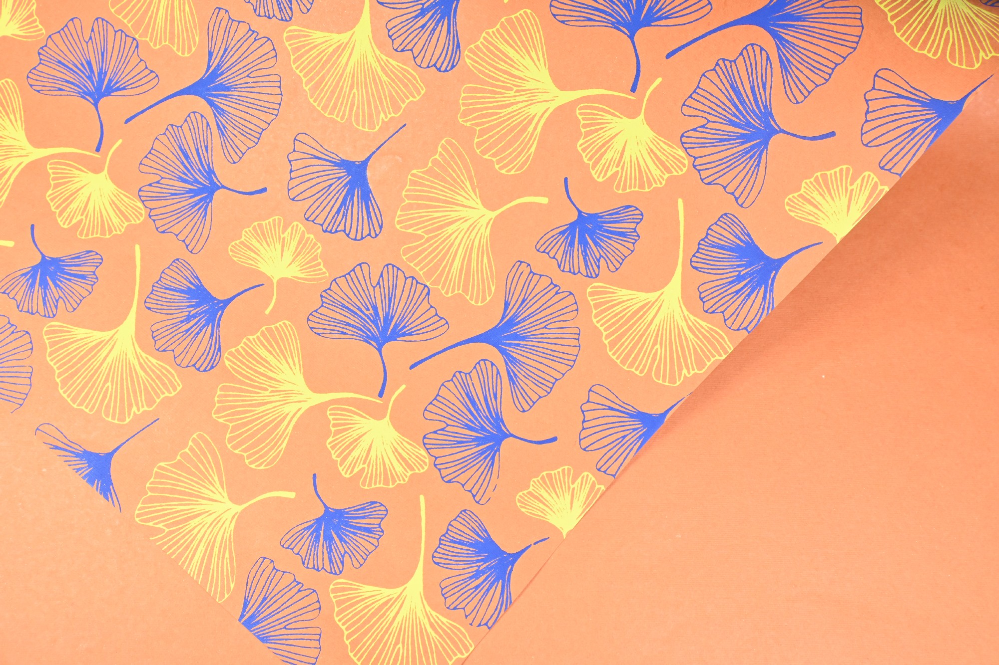 Geschenkpapier 'Ginkgo', orange, L 50 cm, B 70 cm günstig bestellen