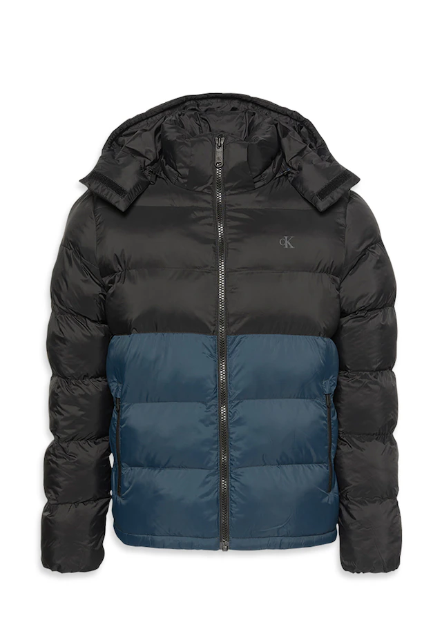 Calvin Klein Jeans Steppjacke »LS NYLON COLOR BOCK PUFFER JKT« mit Kapuze Mit Rundhalsausschnitt, regular fit