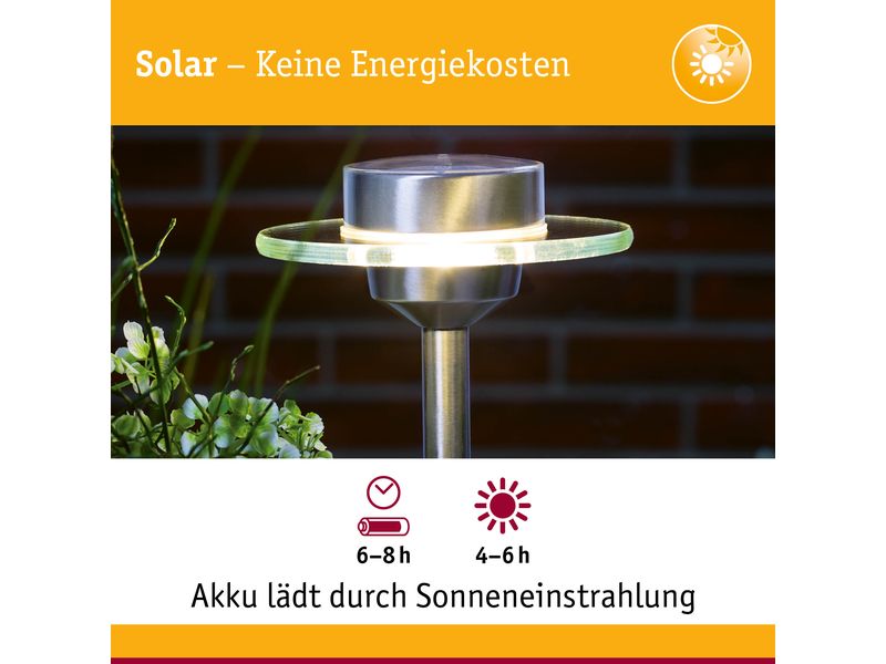 Paulmann Sockelleuchte LED Solarspiess Special Ufo, 3000K, LED Gartenstrahler