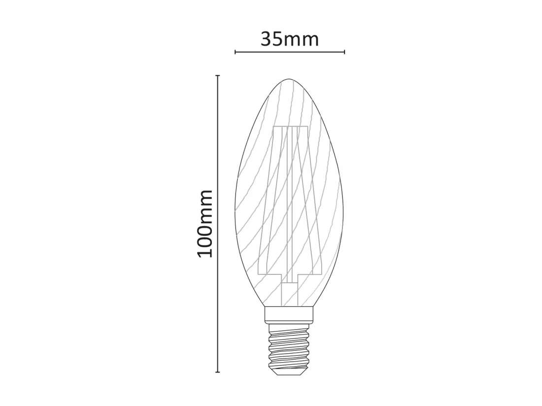 Ampoule LED à filament torsadé 4W E14 3000K