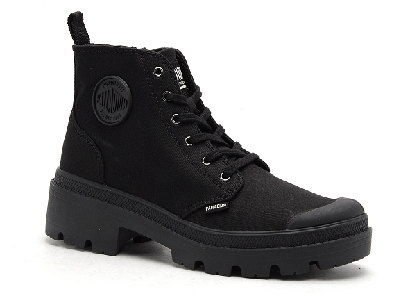 Palladium boots bottine plates femme palalbase twill miss noir