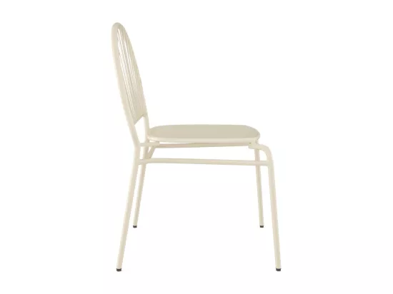 Lot de 2 chaises de jardin empilables en métal - Beige - CEDEIRA de MYLIA
