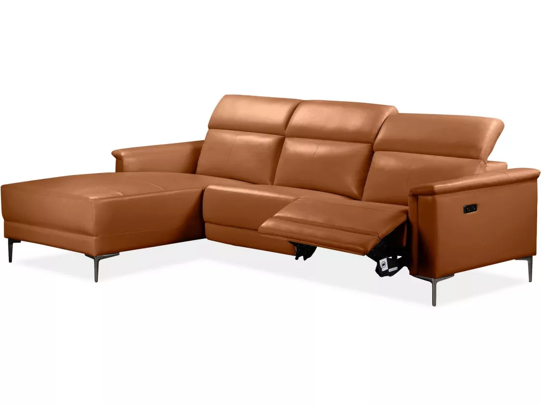 Lund 3S 1 fauteuil inclinable L Électrique Cognac