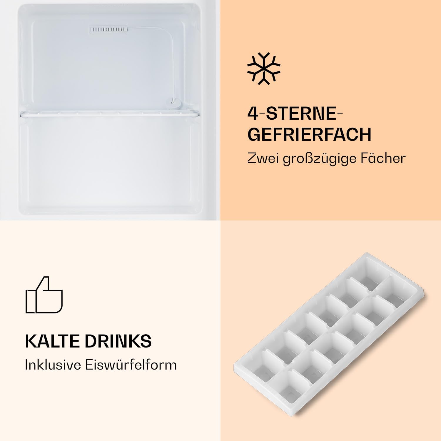 Klarstein Mini Gefrierschrank, Klein & Leise, Freistehender, 33L Kleiner Tiefkühlschrank mit Eiswürfelform & Eisschaber, Effiziente, Kompakter Freezer