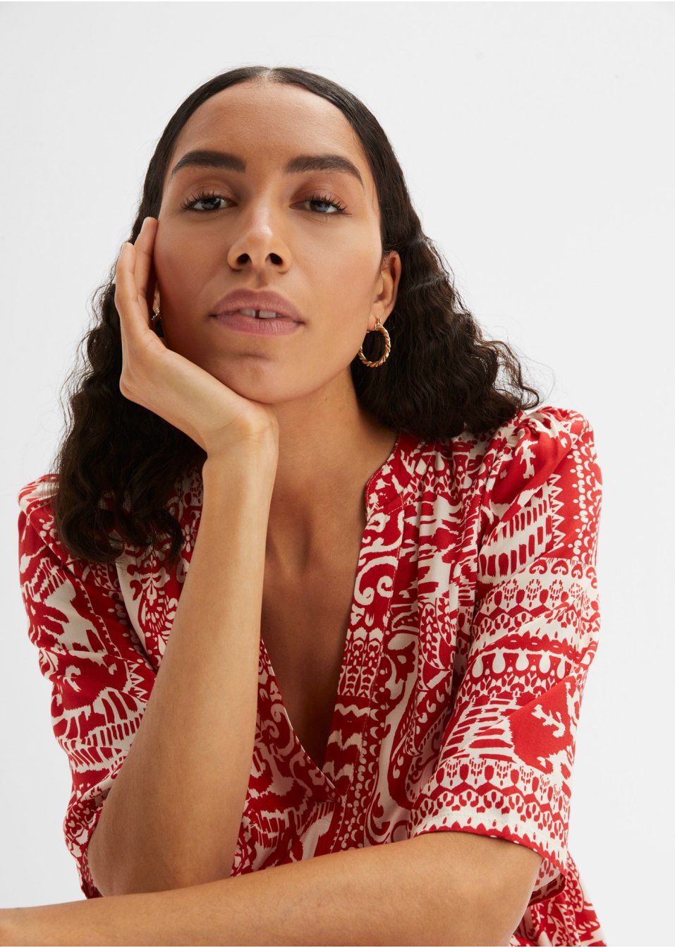 Robe-tunique imprimée en viscose
