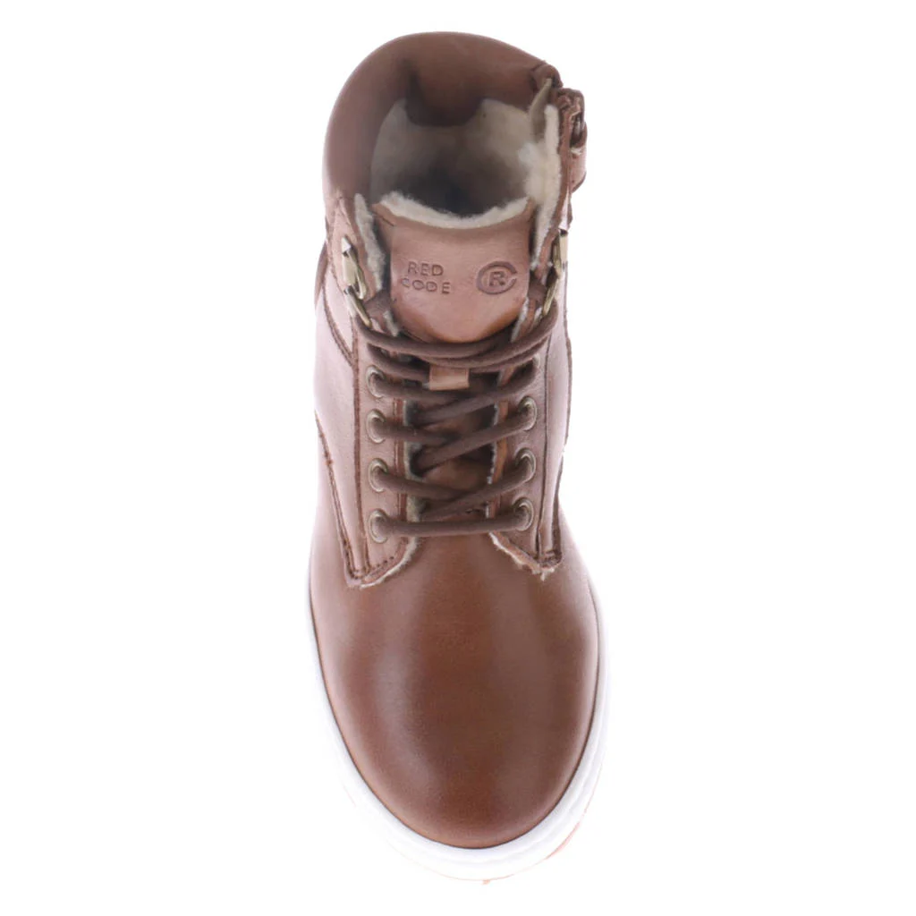 Red Code leren sneakers bruin