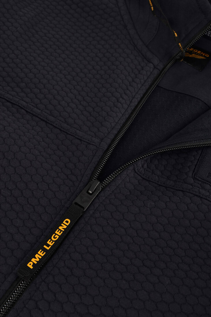 PME LEGEND blauwe pme legend vest zip jacket jacquard interlock sweat