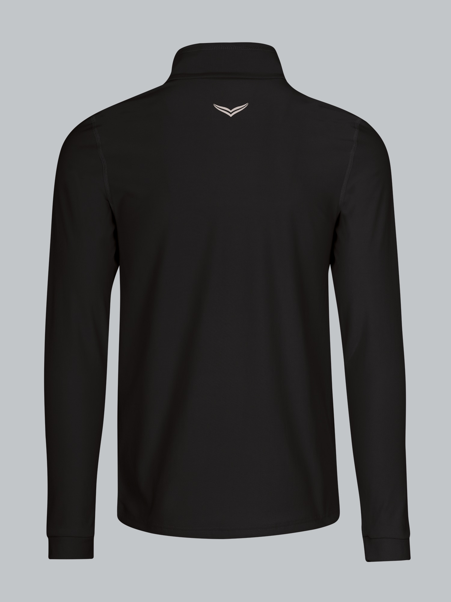 Langärmeliges Sportshirt mit Reißverschluss Schwarz