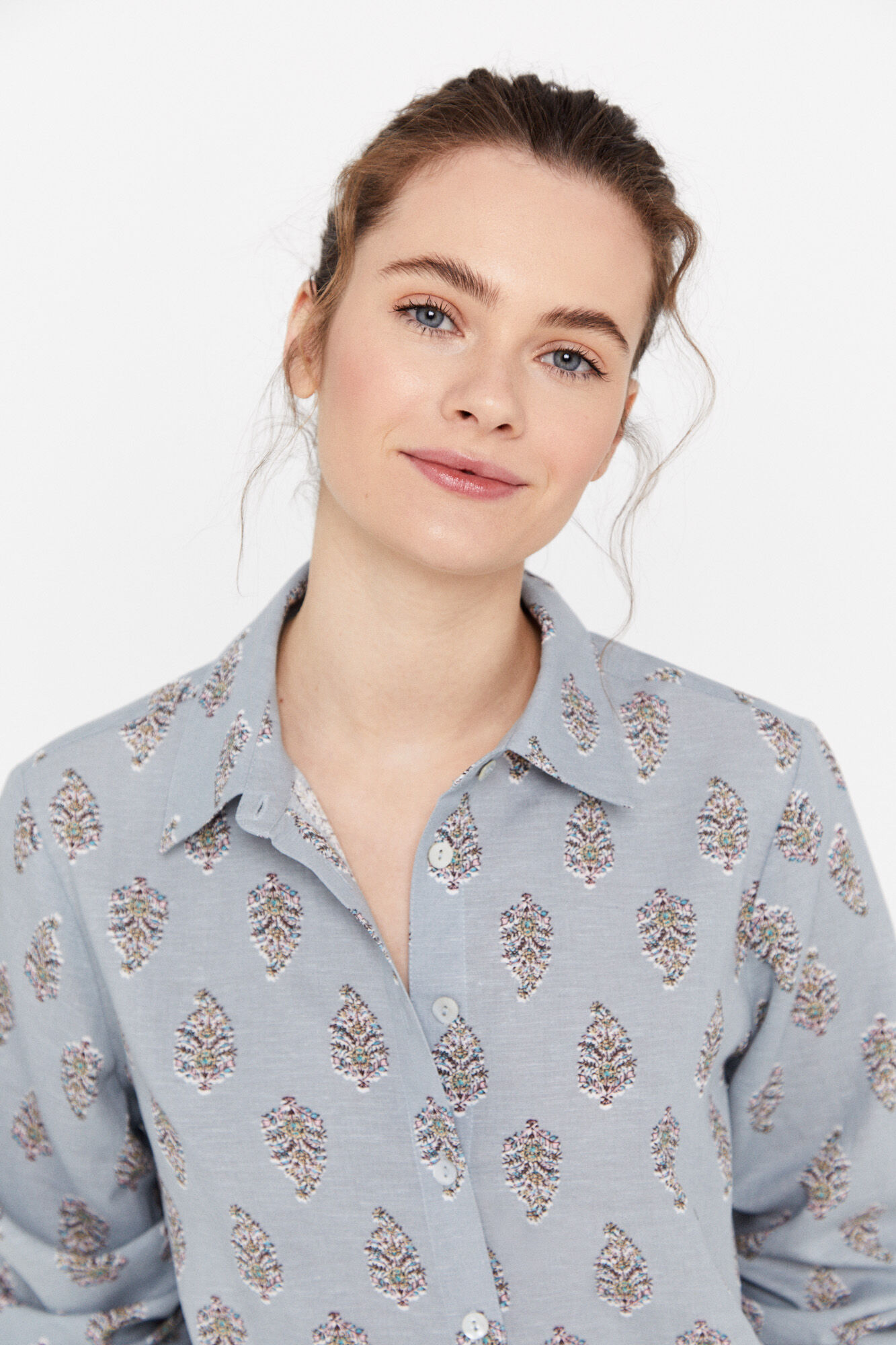 Camisa de linho - Estampa azul