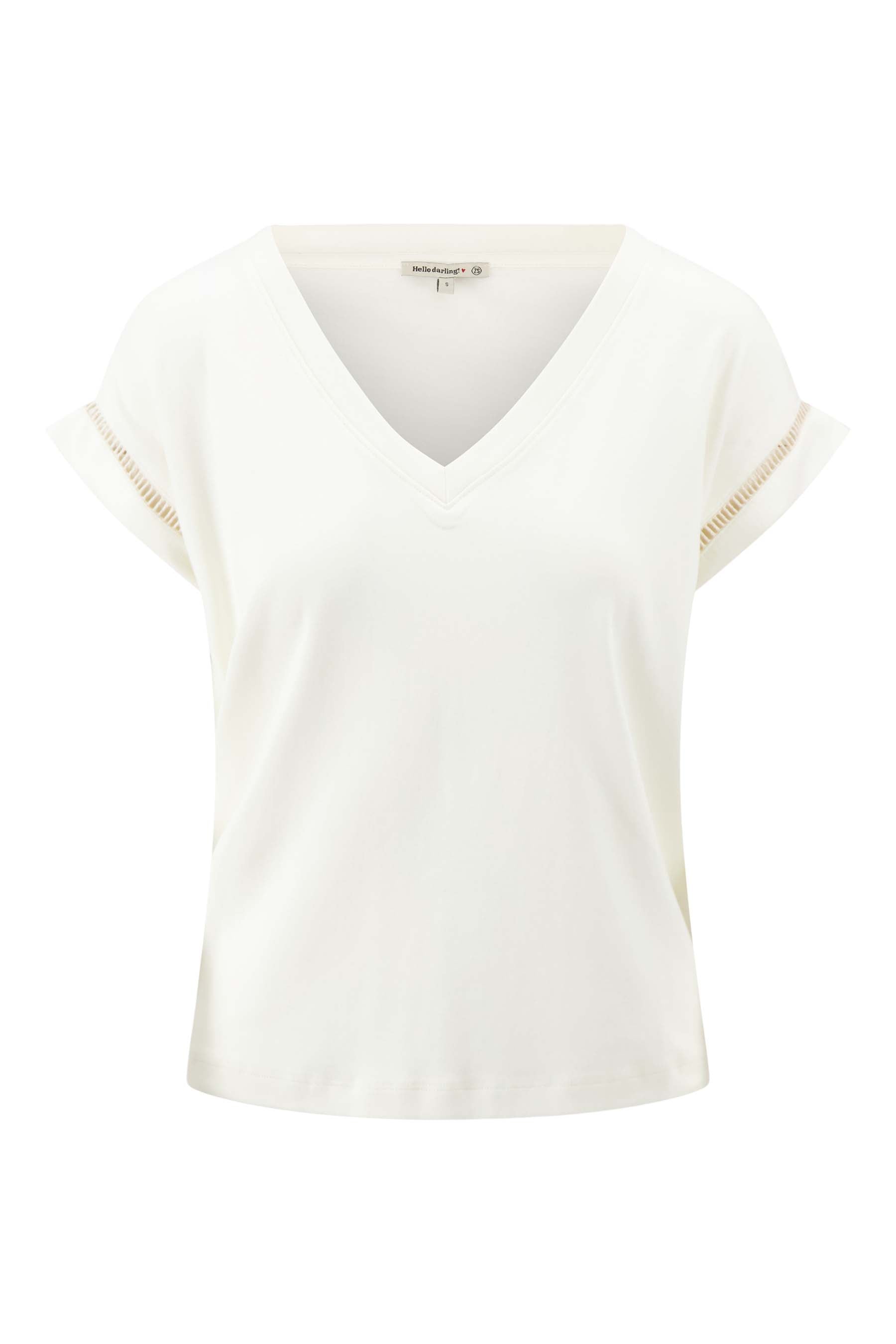 t-shirt met opengewerkte details
