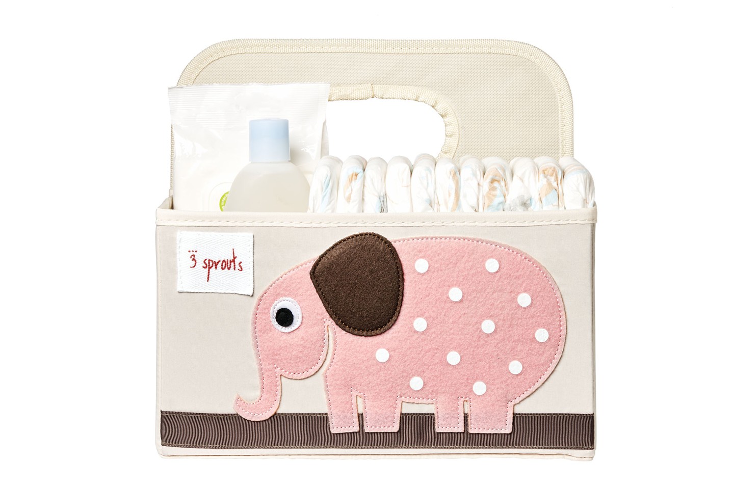 3 Sprouts - Opbevaringskurv - Pink Elephant