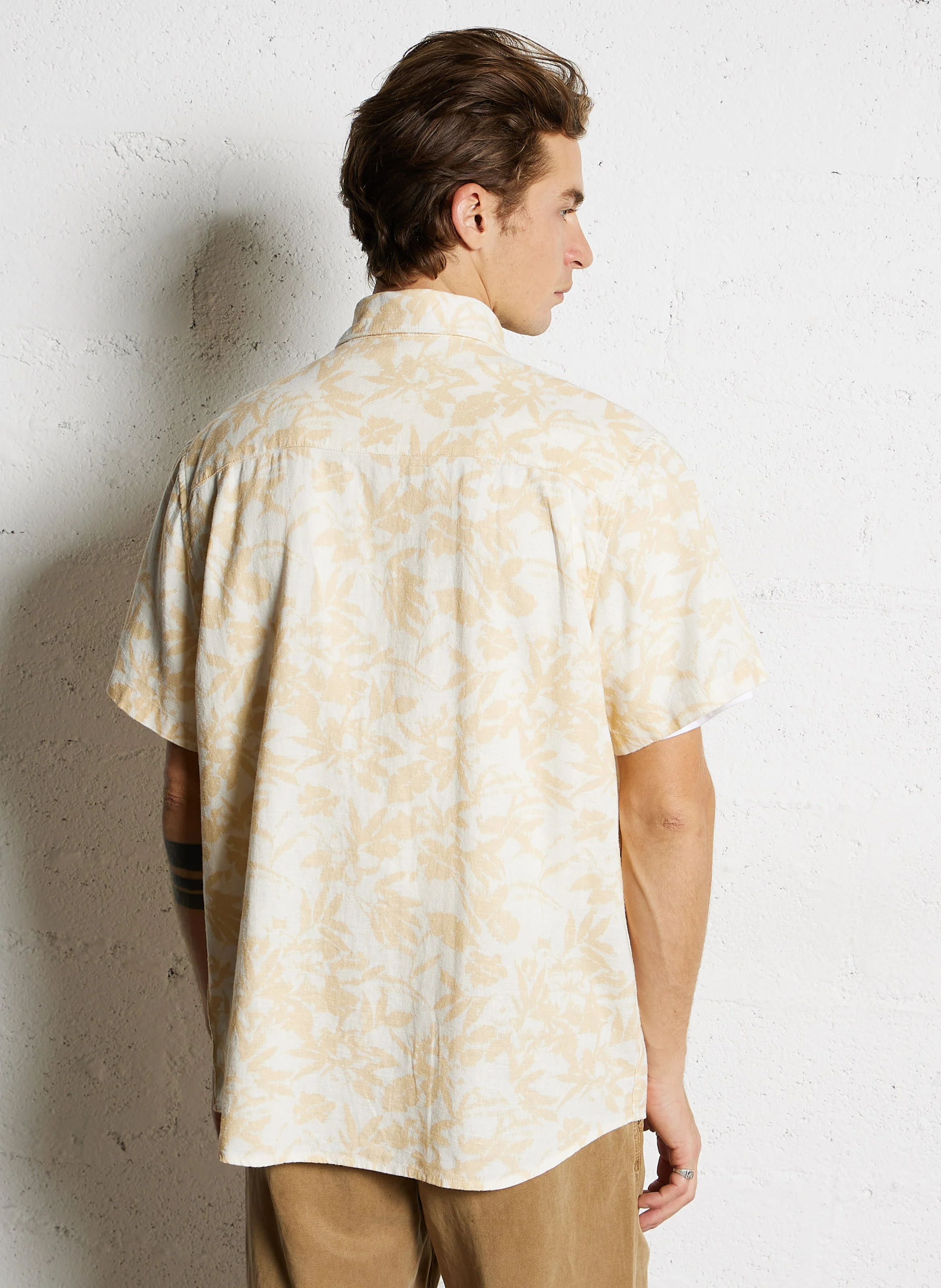 MOI - Chemise ample col classique en lin mélangé | Blanc