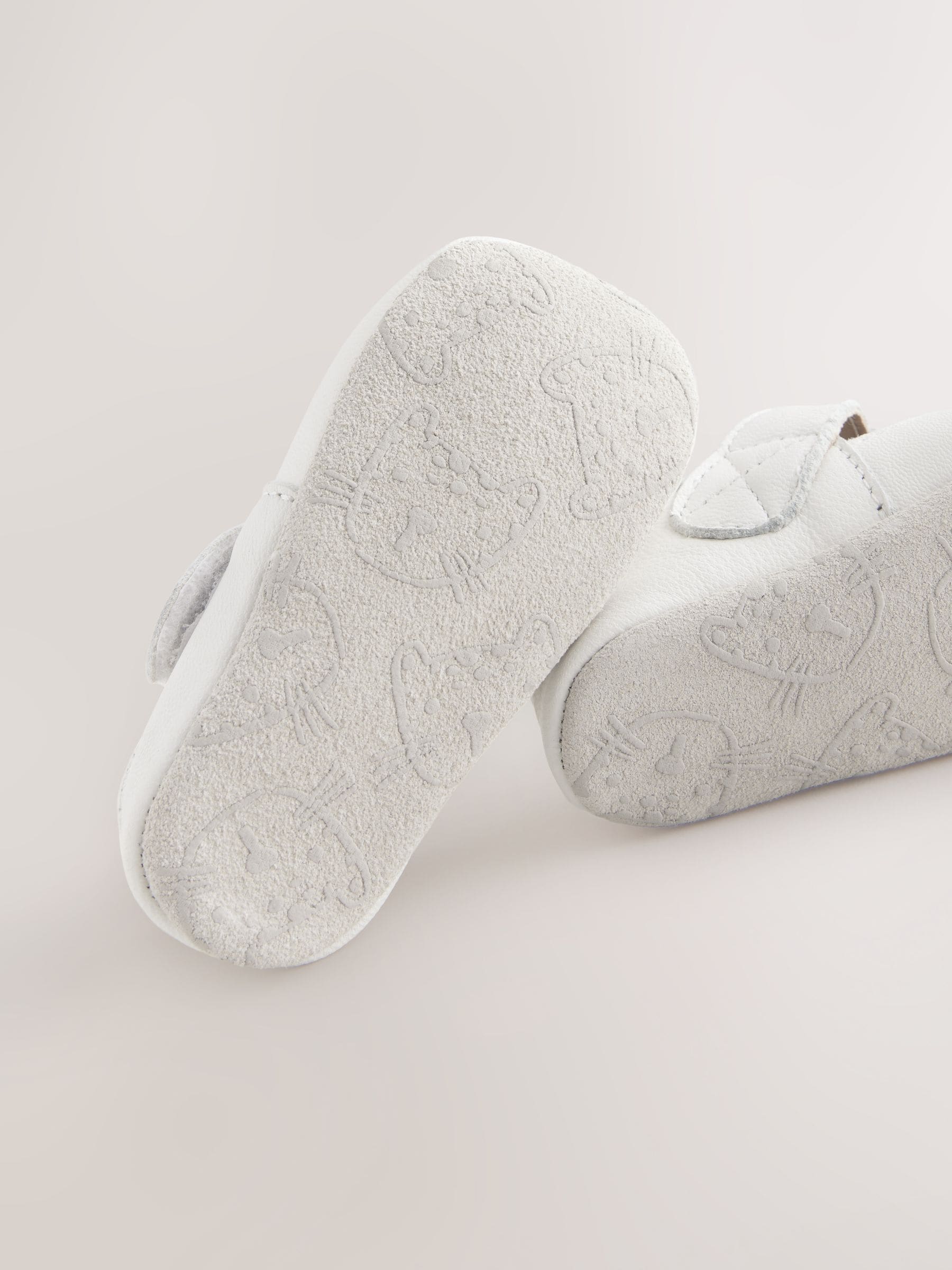Wit - Leren babyschoen met T-bandje (0 - 24 mnd)