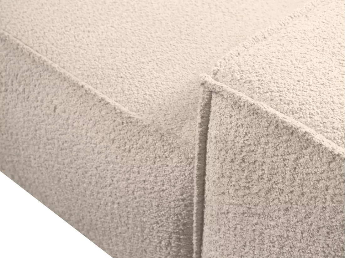 Canapé 4 places convertible en tissu bouclette beige AMELIA
