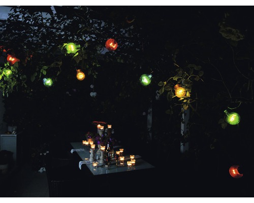 Konstsmide biertuin lichtsnoer, 20 LED-lampen, kleurrijk, warm wit