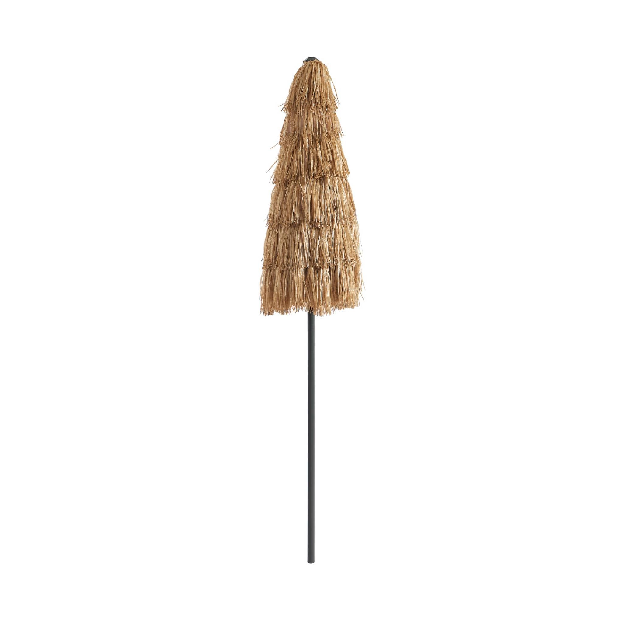 sweeek - Parasol van staal met hout- en strolook
