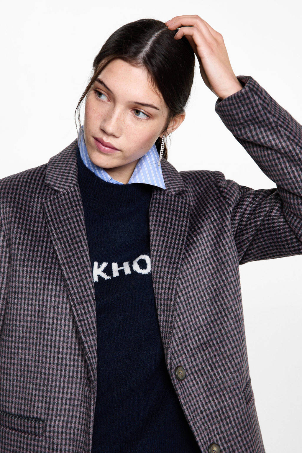 MANGO TEEN regular fit blazer paars