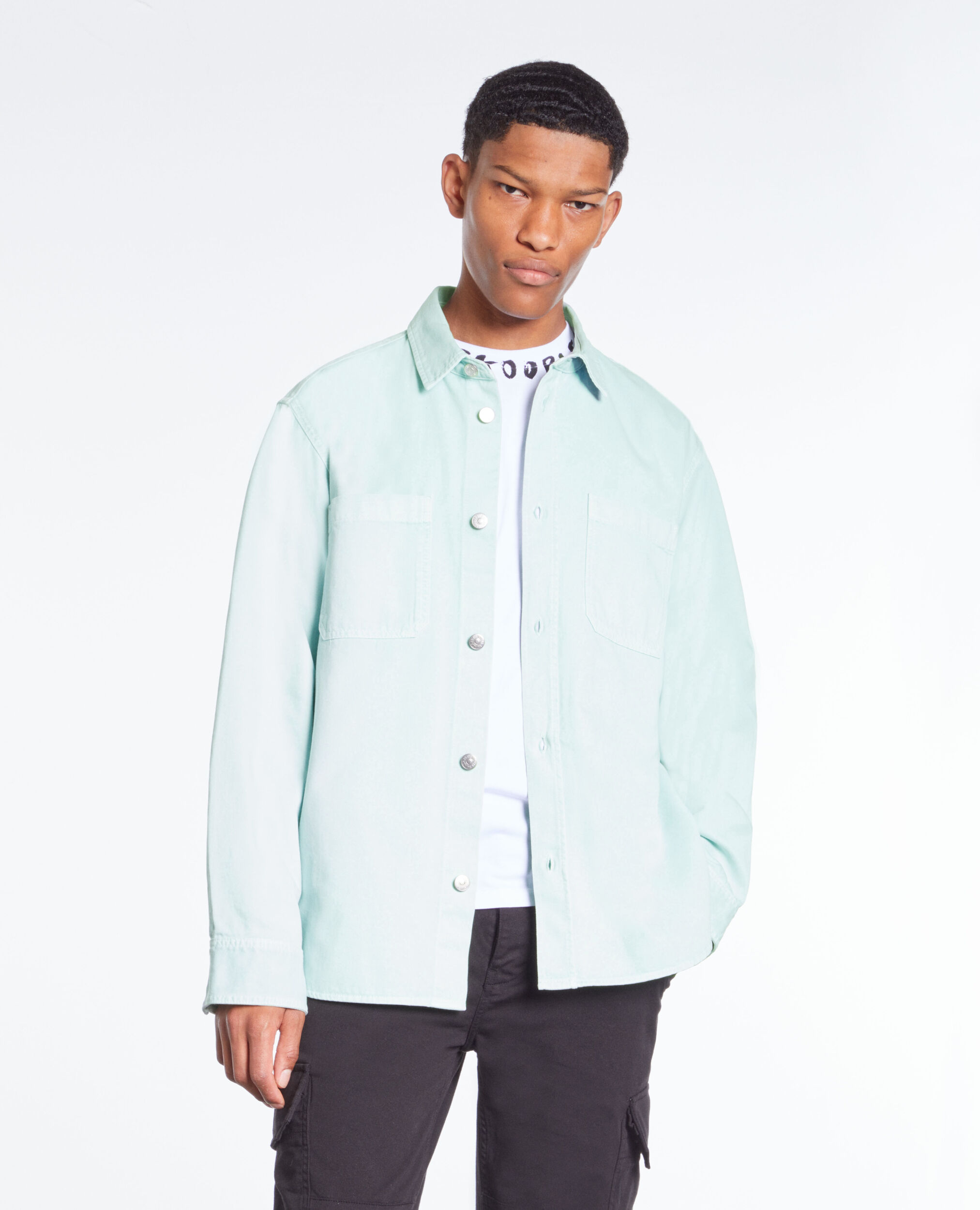 Surchemise verte en denim