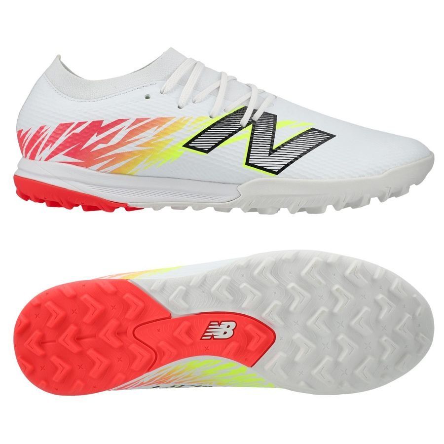 New Balance Furon V8 Team TF Flash Point - Blanc/Rouge/Argenté
