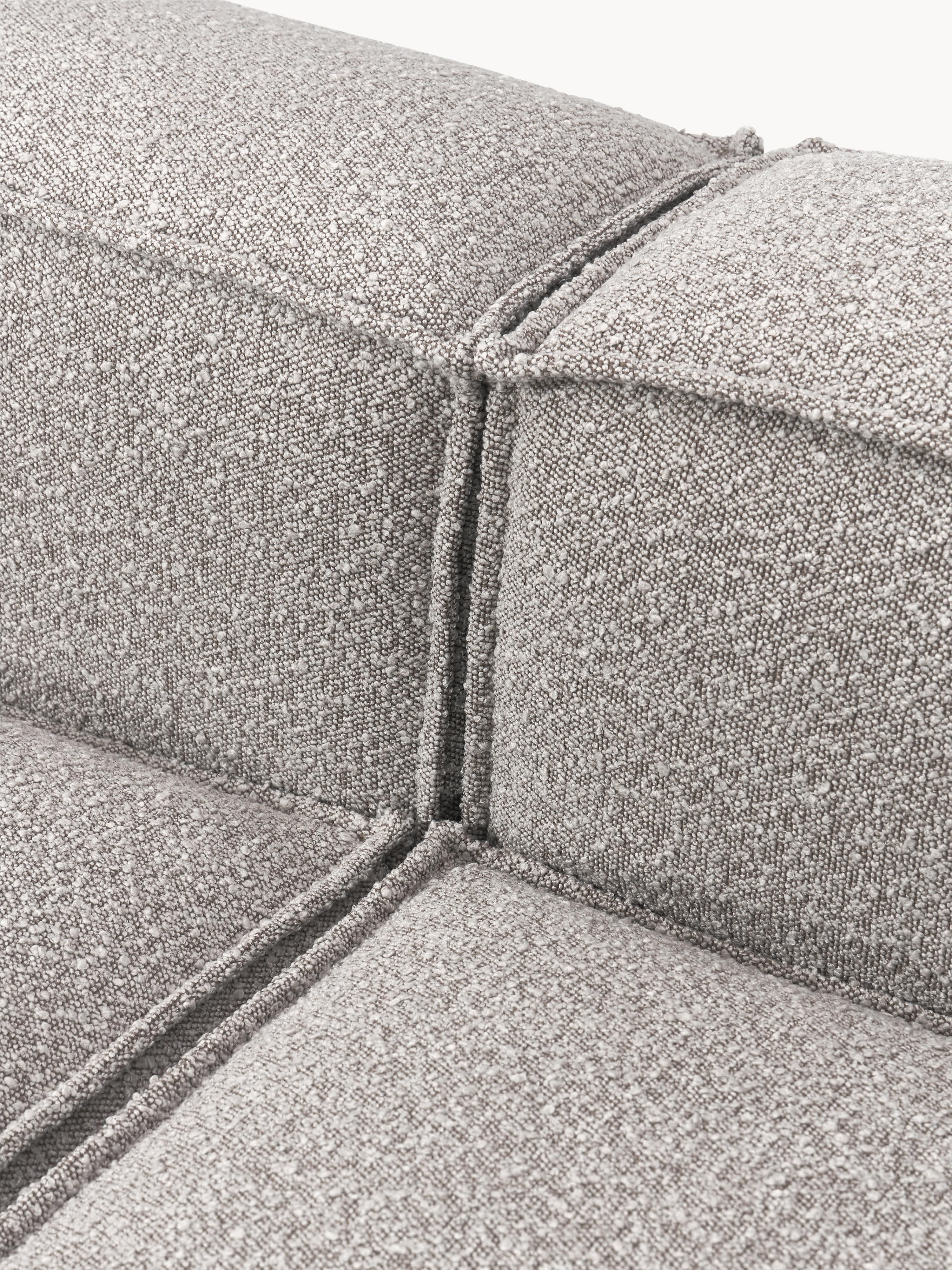 Lennon 4-zits modulaire bank in bouclé met poef (links/rechts)