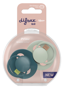 Difrax LOVI Prime Pacifier 18  Months - Pistachio/Green 2ST
