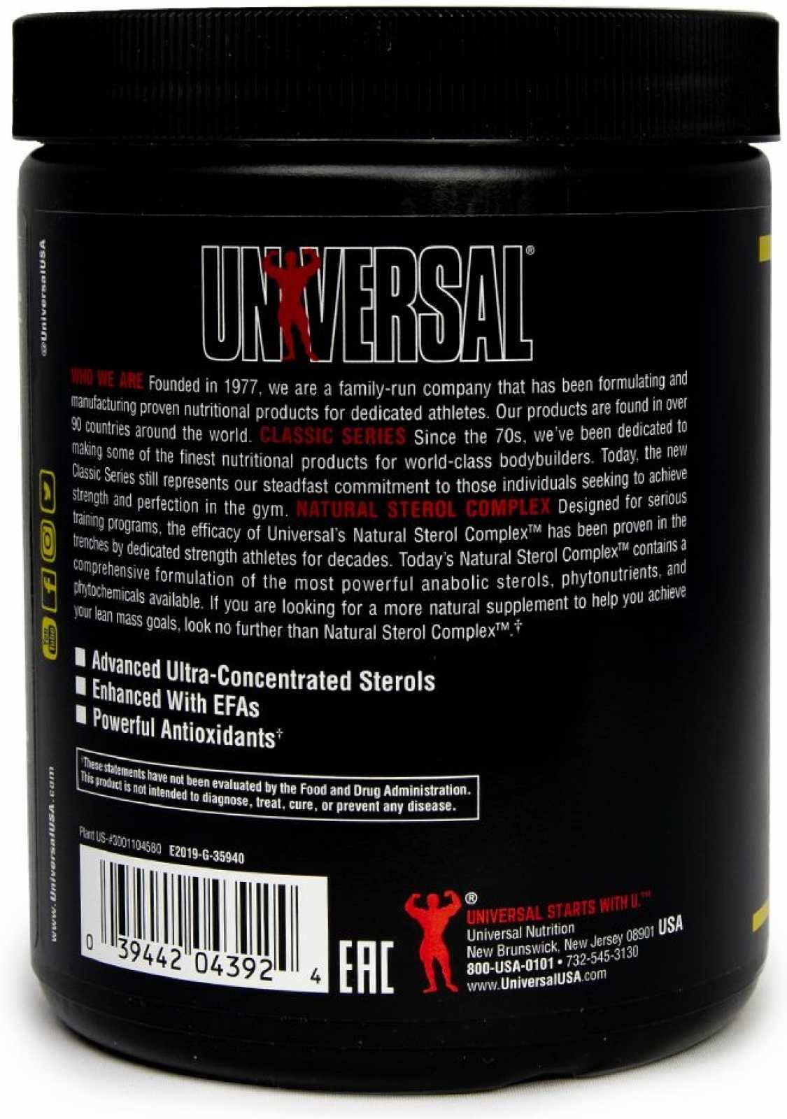 Universal Nutrition Universal Natural Sterol Complex 180 comprimidos