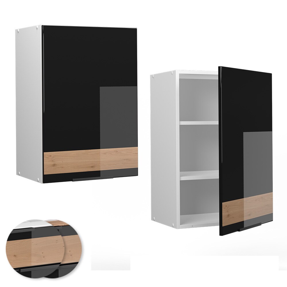 Vicco Hängeschrank Küchenschrank Küchenmöbel Fame-Line Weiß Schwarz Eiche 45 cm modern Hochglanz