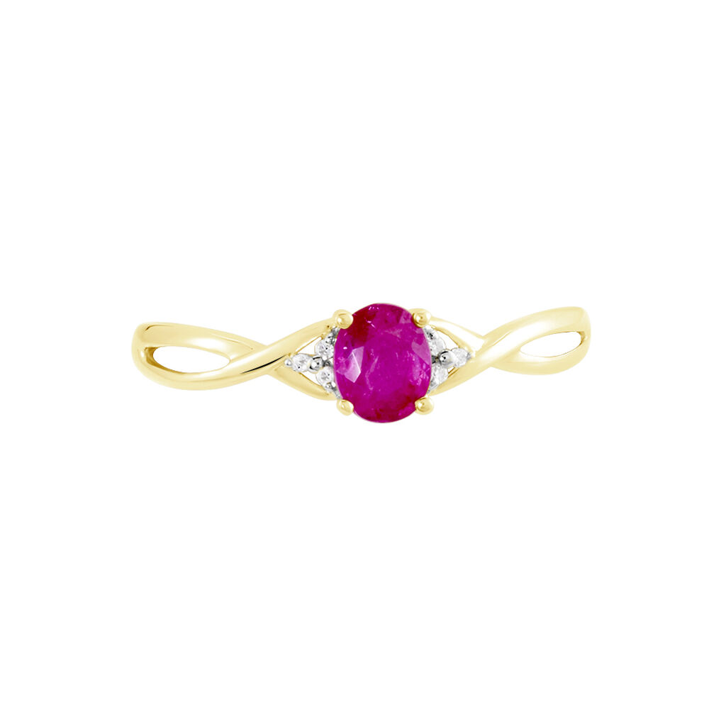 Bague Or Jaune Cassie Rubis Diamants