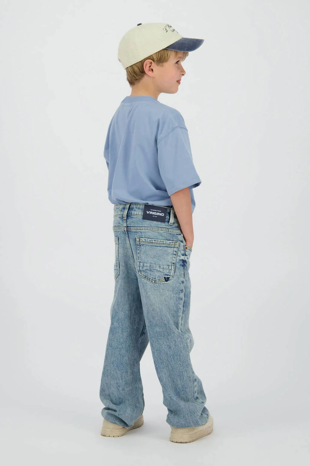 Vingino relaxed  waist regular fit jeans light blue denim