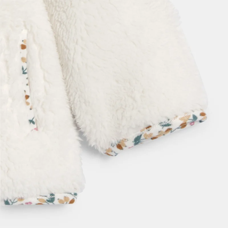 Veste réversible imprimée et doublure fausse fourrure bébé fille Marron
