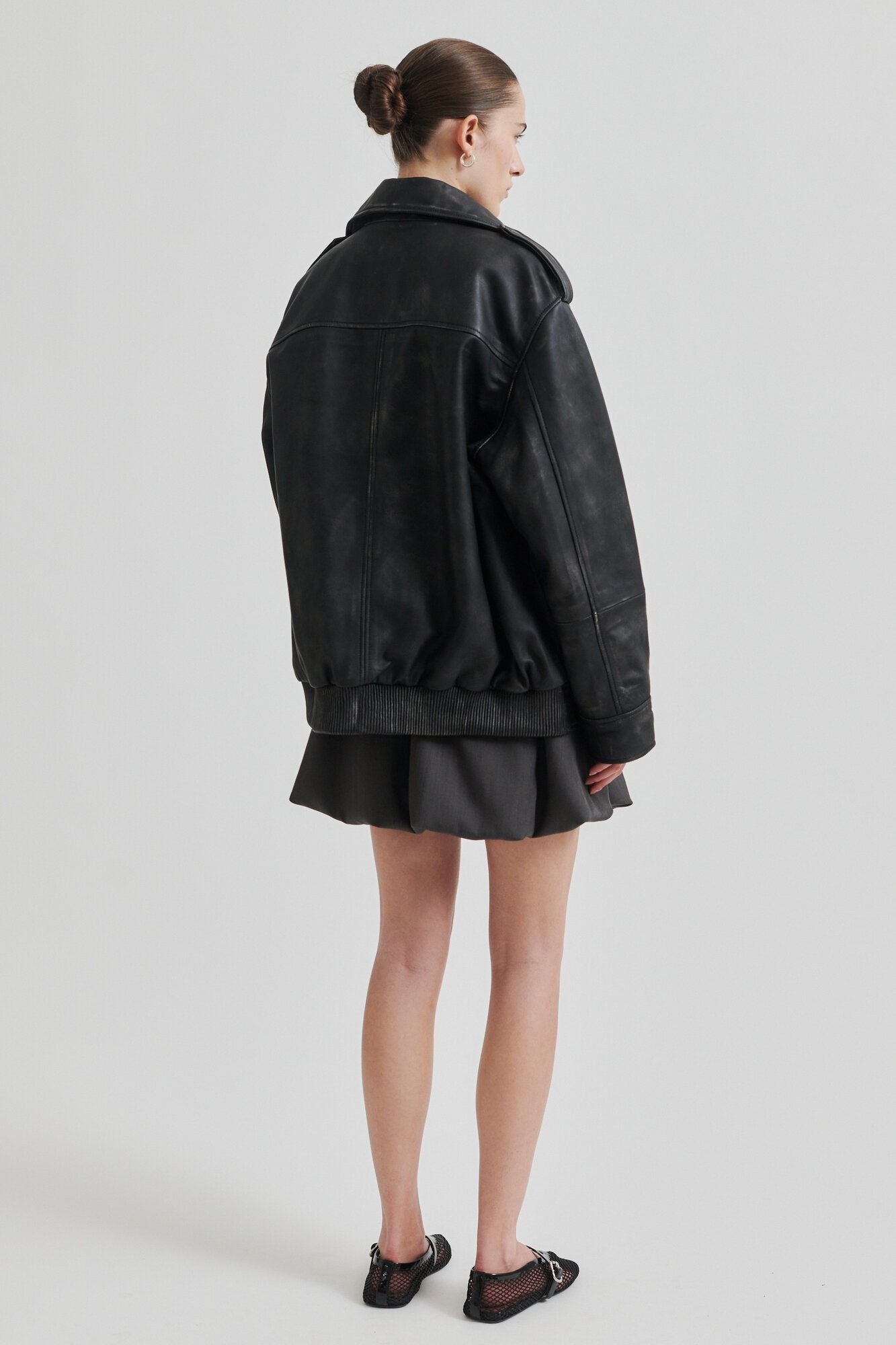 Second Female  Otilia kort nederdel - Dark grey melange