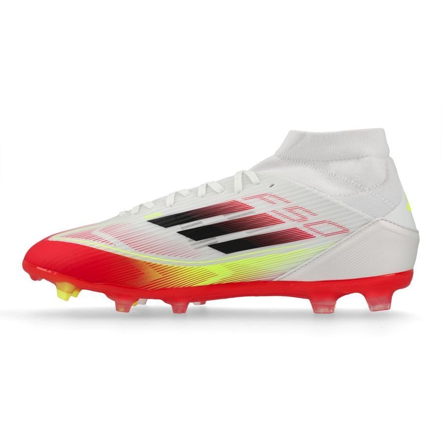 adidas F50 League Mid FG/AG Pure Victory - Blanc/Noir/Jaune