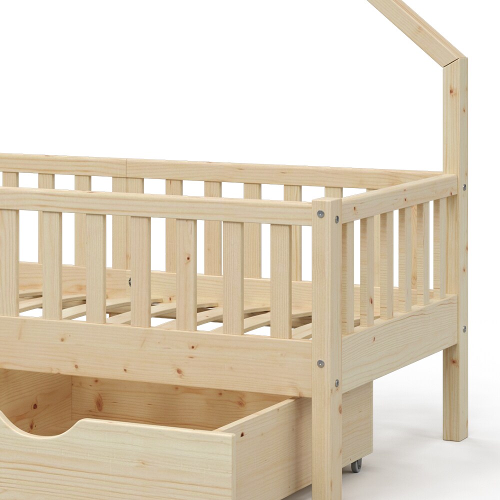 VitaliSpa Hausbett Kinderbett Spielbett Noemi 80x160cm Schubladen Rausfallschutz