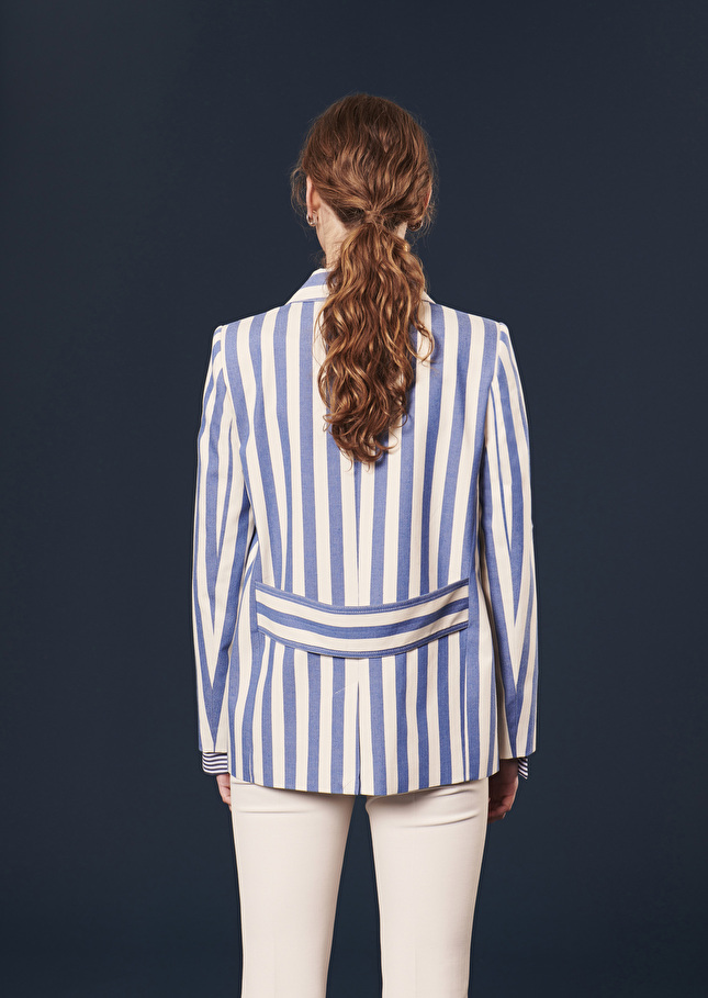Veste Mylanbleue à rayures