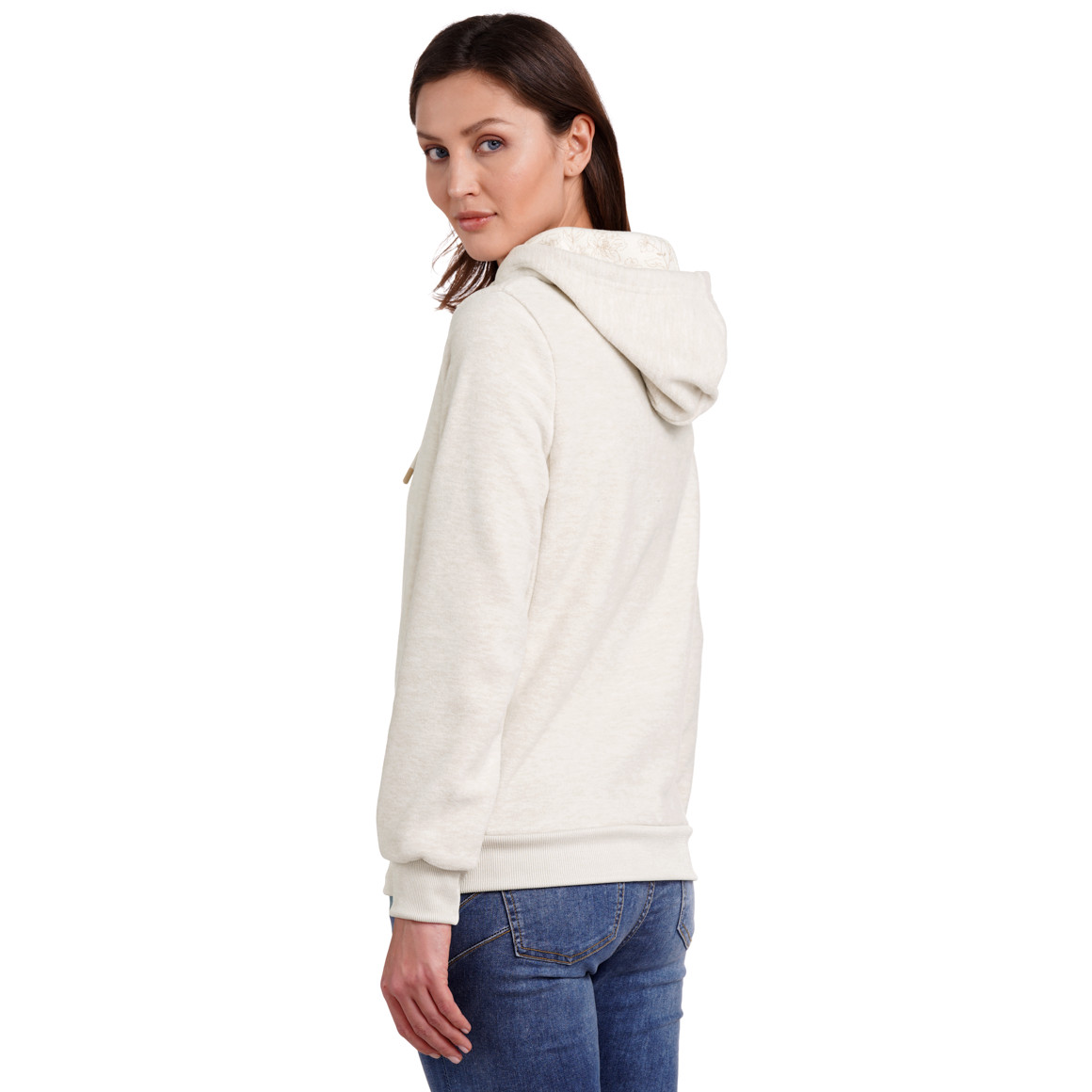 Gina Damen Hoodie aus Fleece creme