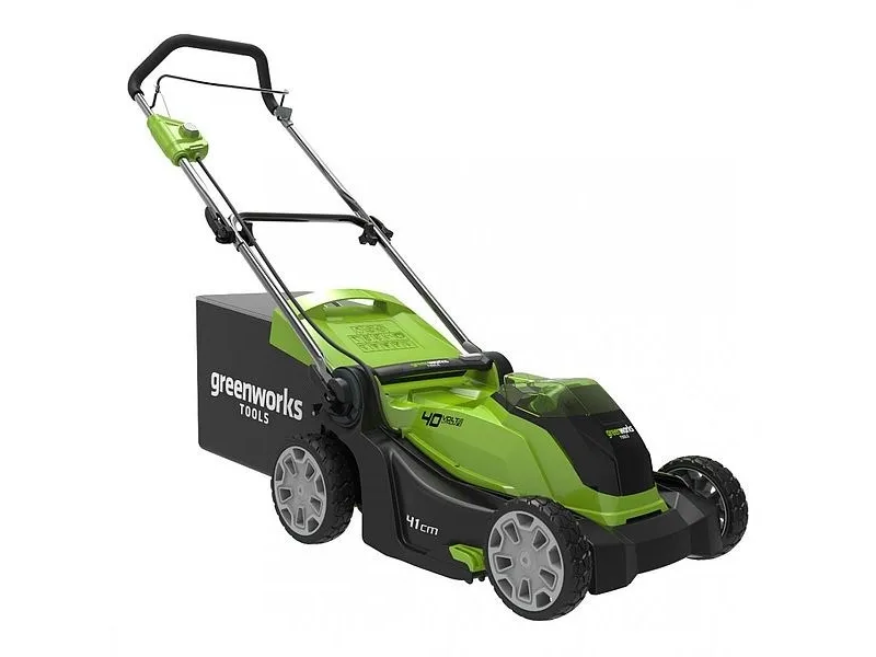Greenworks G40LM41, Skubbe plæneklipper, 600 m², 41 cm, 2,5 cm, 8 cm, 300 m²