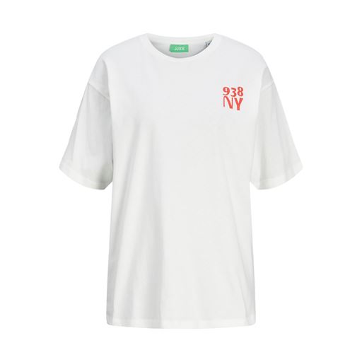 JJXX Josephine Loose T-shirt, Blanc de Blanc/Red, XL