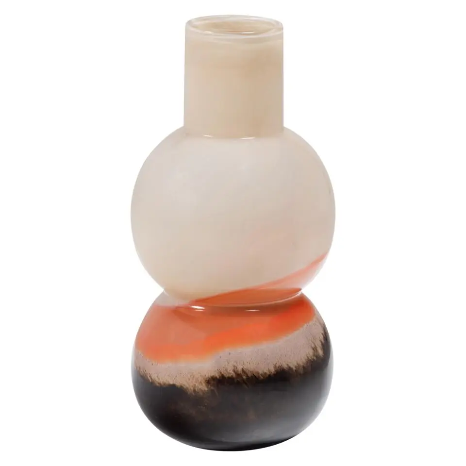 WOOOD Marjon Vaas - Handgevormd - Glas - Bruin - 30x14x14