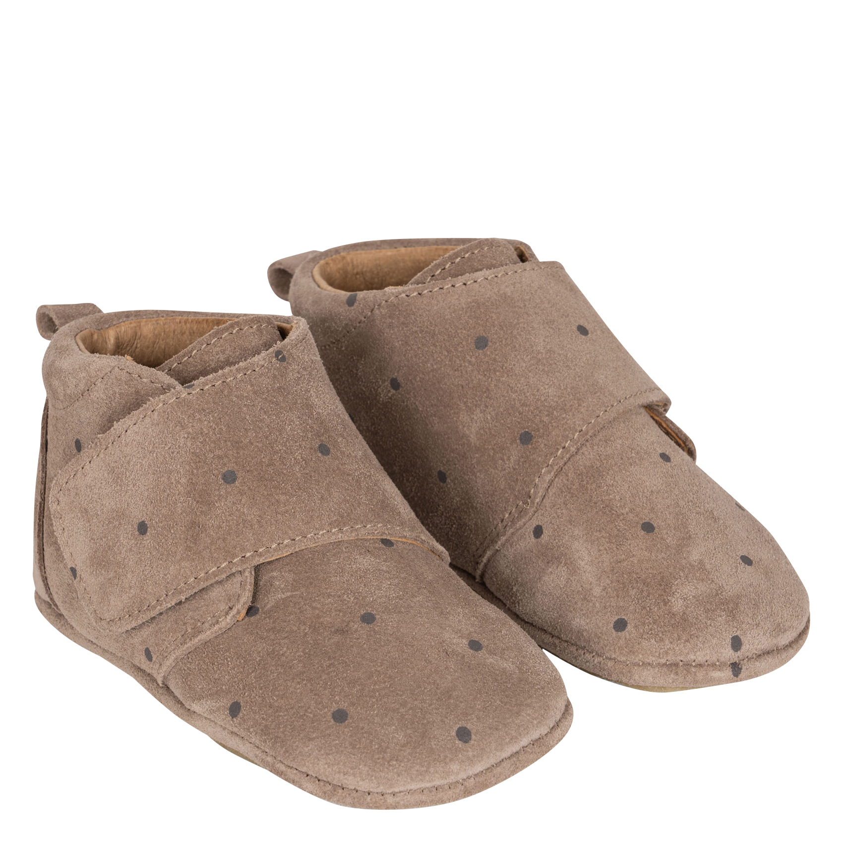 MAMOUR - Chaussons imprimés en cuir velours| Gris