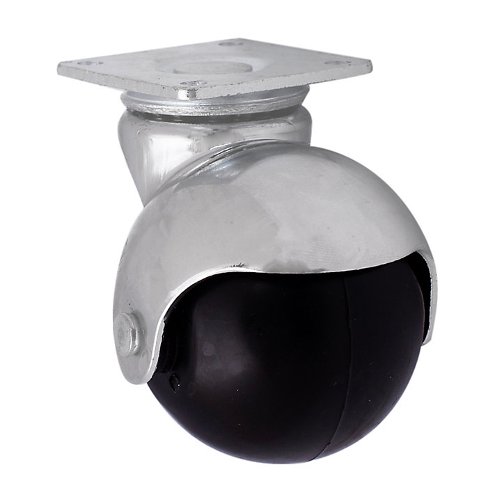 Roulette bille pivotante sans frein ø50 mm, plaque, charge max 40kg